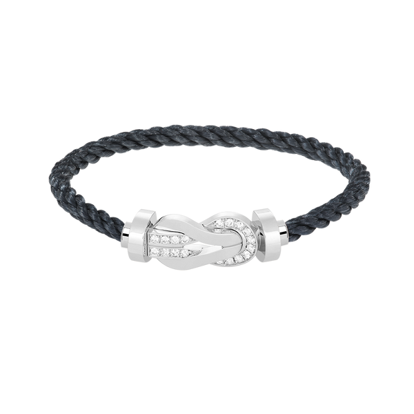 <MAGIC>CHANCE LARGE 8 FIGURE BUCKLE HALF DIAMOND BRACELET SILVER
