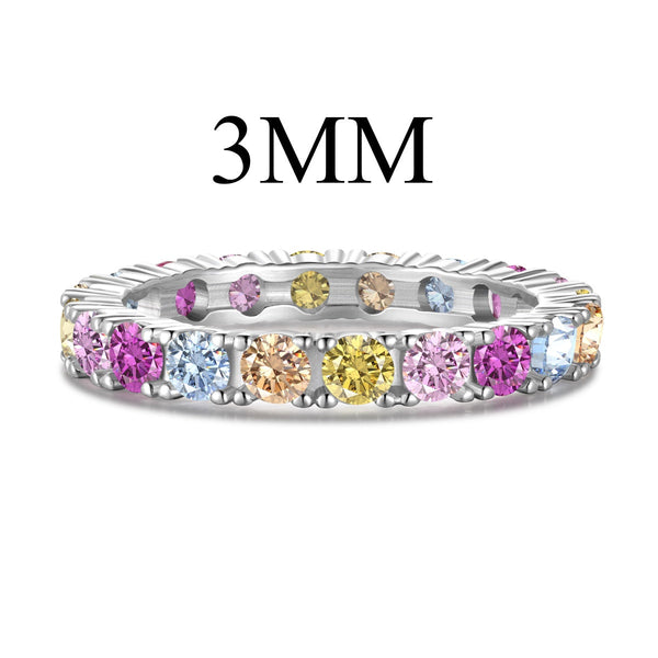 <MAGIC>Dazzling Lustrous Round Cut Tennis Ring