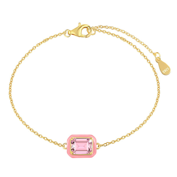 <MAGIC>2.0 Carat Sparkling Colorful Emerald Cut Daily Bracelet