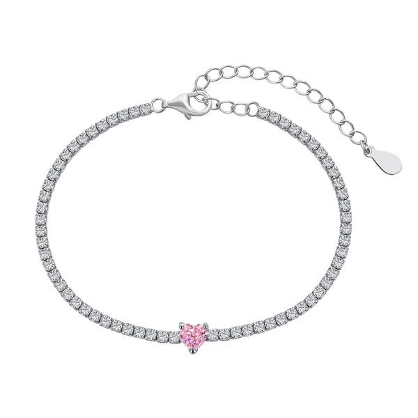<MAGIC>0.5 Carat Elegant Romantic Heart Shape Lover Bracelet