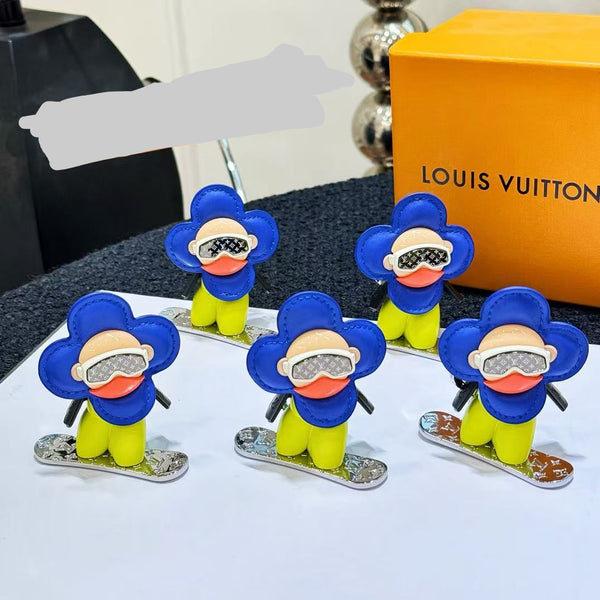 C-SKATEBOARD/SKIING SUNFLOWER DOLL KEYCHAIN/PENDANT