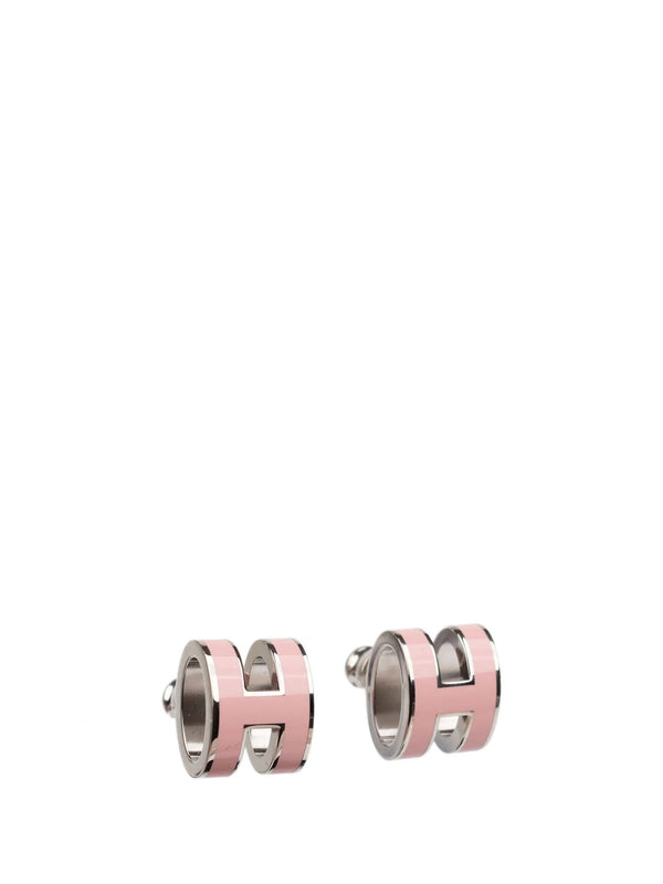 <MAGIC>MINI POP H SILVER EARRINGS PINK
