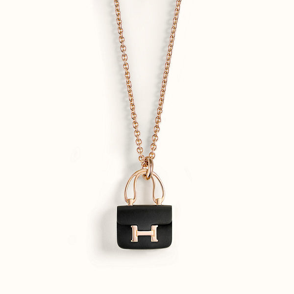 <MAGIC>CONSTANCE BLACK PEDANT PINK GOLD NECKLACE