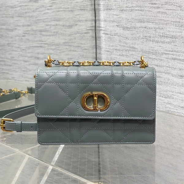 MISS CARO MINI BAG 17 IN OSLO GREY MACROCANNAGE LAMBSKIN