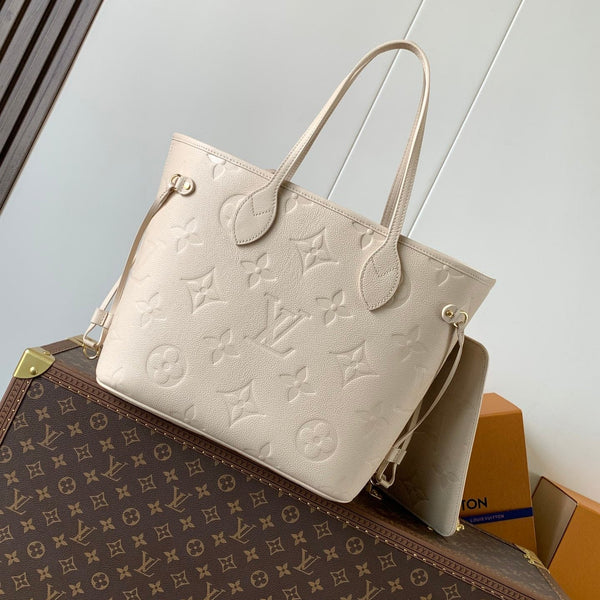 NEVERFULL 32 LIGHT BEIGE MONOGRAM EMPREINTE LEATHER