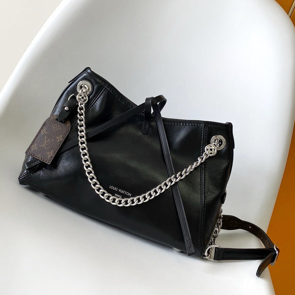 CARRYALL BB BAG 26 IN BLACK SHEEPSKIN MAGNETIC CLASP